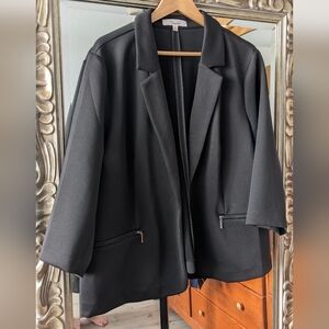 89th & Madison black blazer with zipper pocket 2x